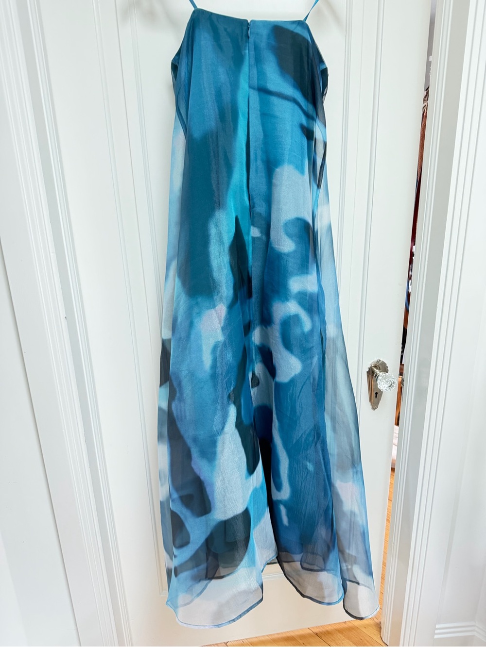 STAUD 🌟Strapless Maxi Gown Allyson Blue Haze Watercolor Maxi Dress EUC 👀😍 - Picture 5 of 7